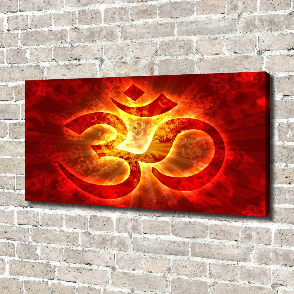 Canvas wall art The burning sign of the OM