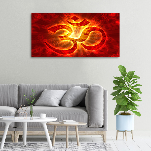 Canvas wall art The burning sign of the OM