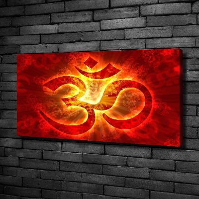 Canvas wall art The burning sign of the OM