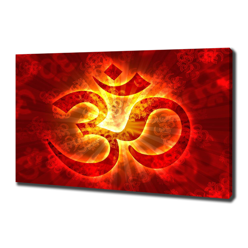 Canvas wall art The burning sign of the OM