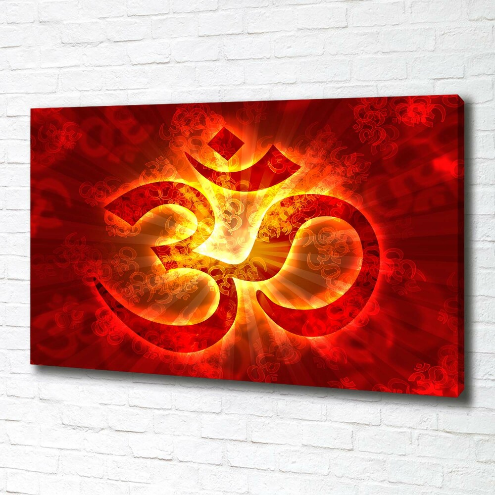 Canvas wall art The burning sign of the OM