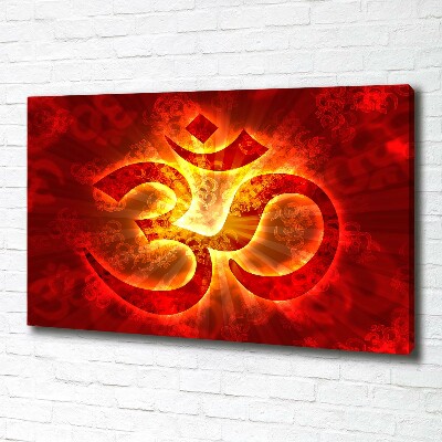 Canvas wall art The burning sign of the OM