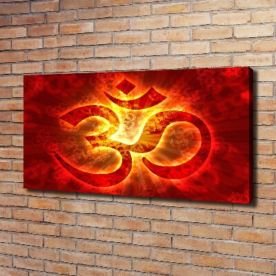 Canvas wall art The burning sign of the OM