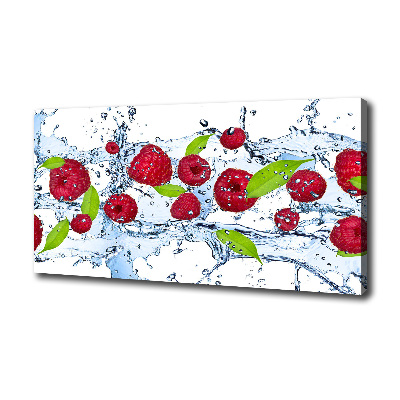 Canvas wall art Raspberries and water