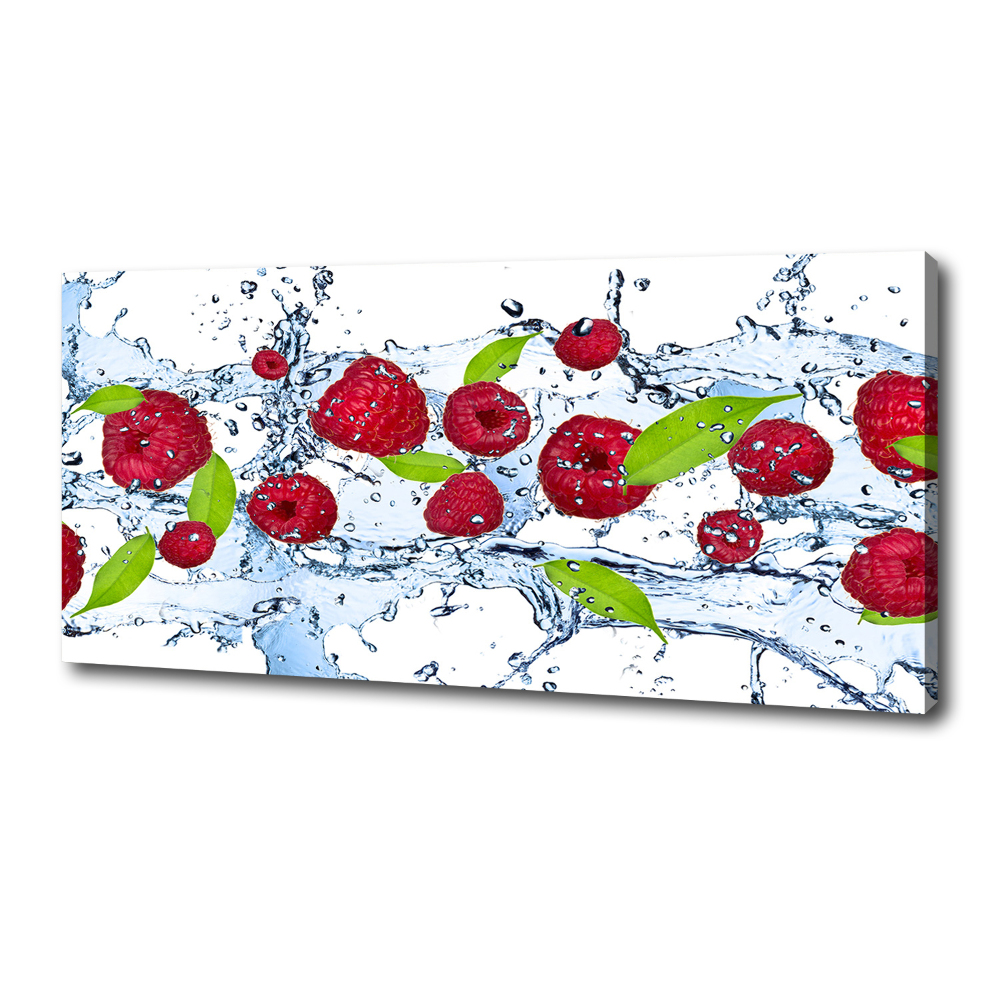 Canvas wall art Raspberries and water