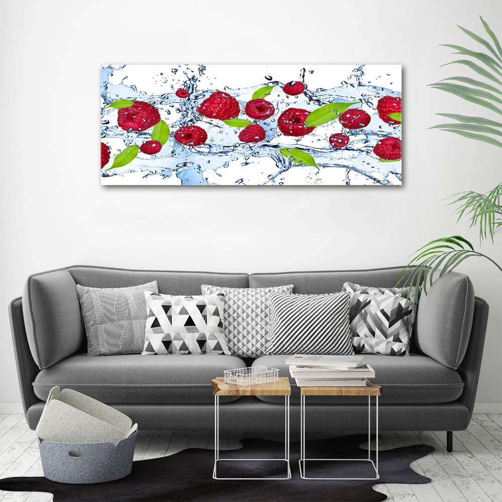 Canvas wall art Raspberries and water