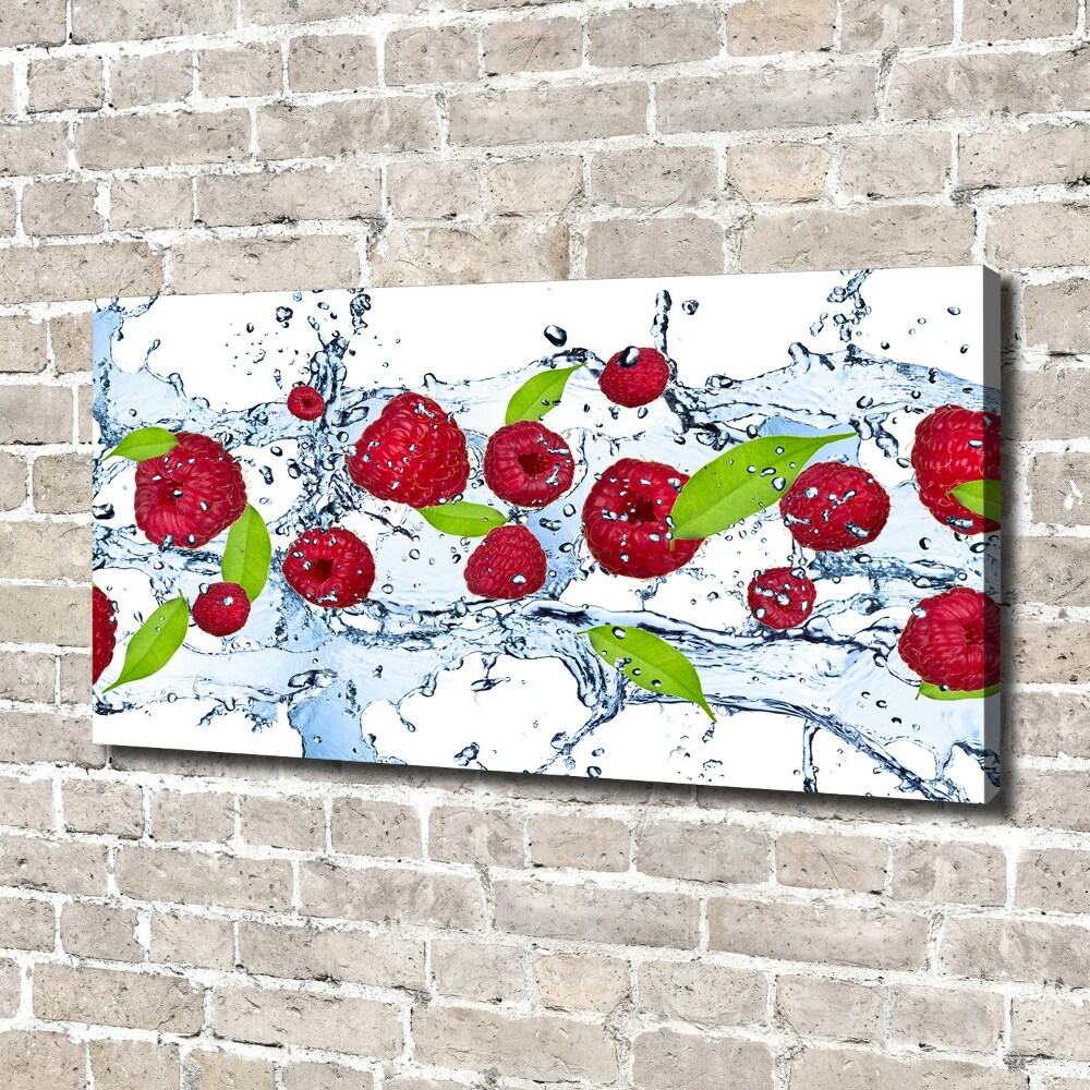 Canvas wall art Raspberries and water