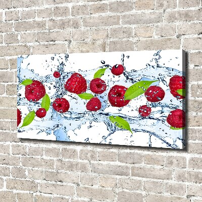 Canvas wall art Raspberries and water