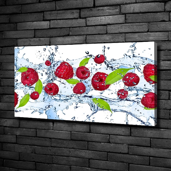 Canvas wall art Raspberries and water