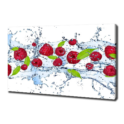 Canvas wall art Raspberries and water