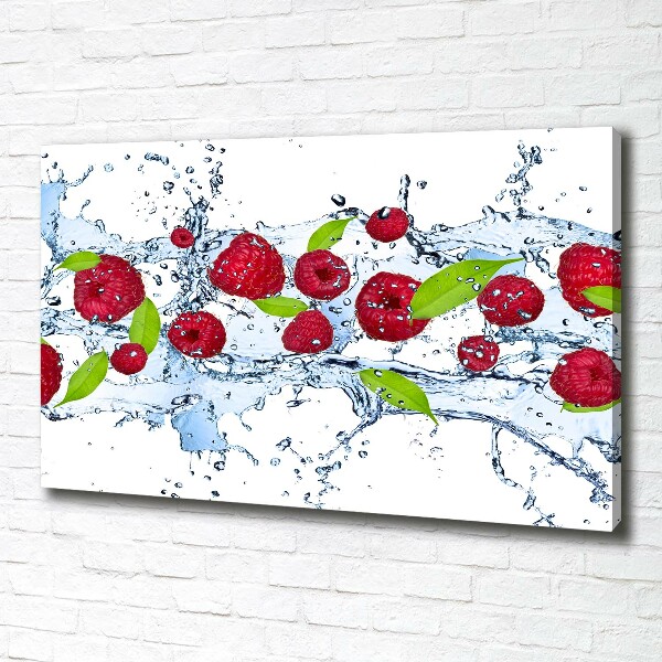 Canvas wall art Raspberries and water