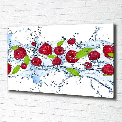 Canvas wall art Raspberries and water