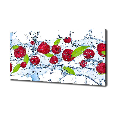 Canvas wall art Raspberries and water