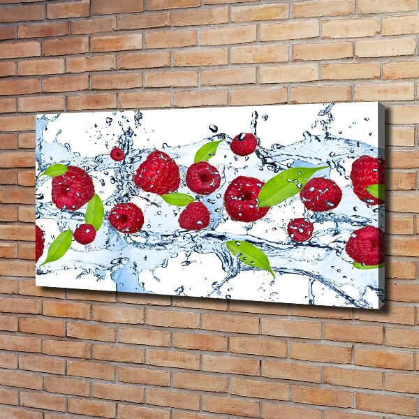 Canvas wall art Raspberries and water