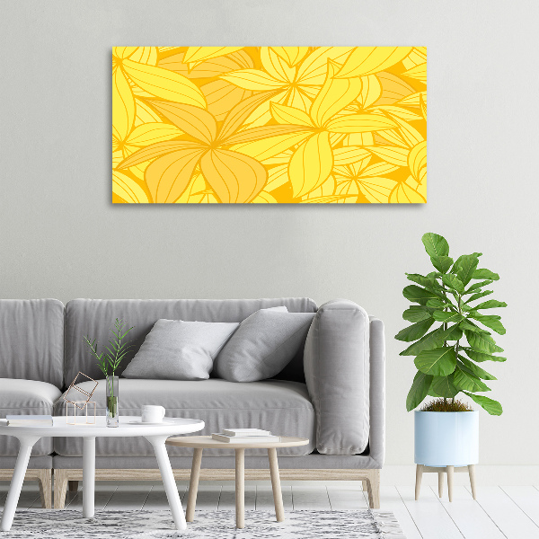 Canvas wall art Yellow flowers background