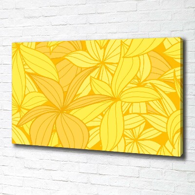 Canvas wall art Yellow flowers background