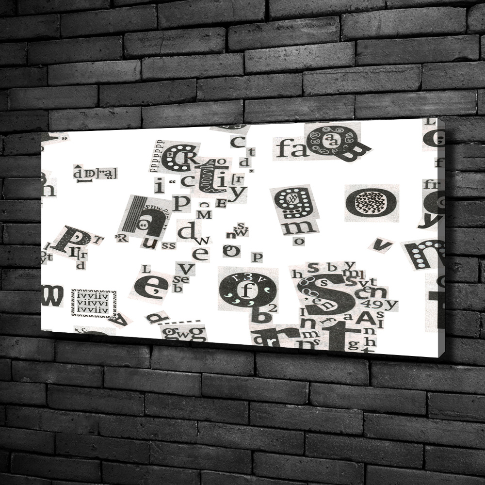 Canvas wall art Letters from the newspaper