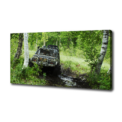 Canvas wall art Jeep in the forest