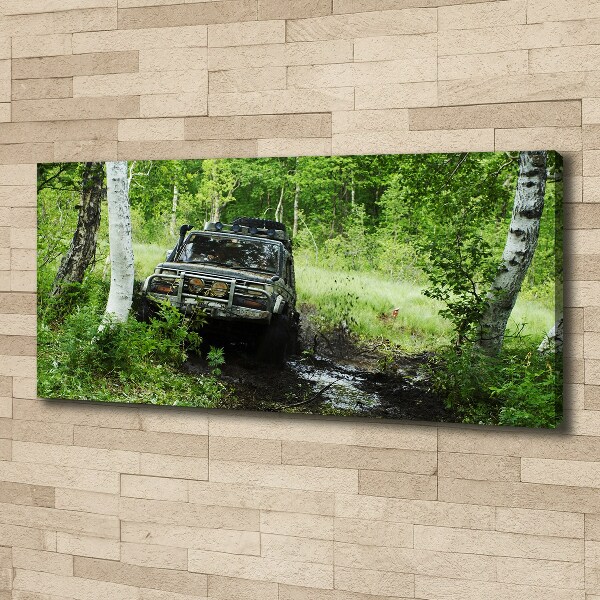 Canvas wall art Jeep in the forest