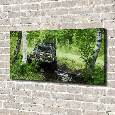 Canvas wall art Jeep in the forest