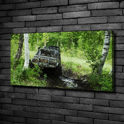 Canvas wall art Jeep in the forest