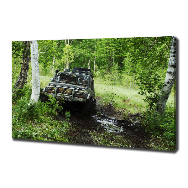 Canvas wall art Jeep in the forest