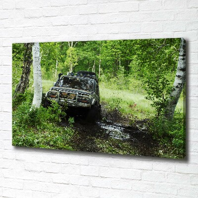 Canvas wall art Jeep in the forest