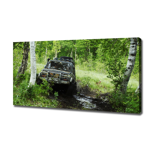 Canvas wall art Jeep in the forest