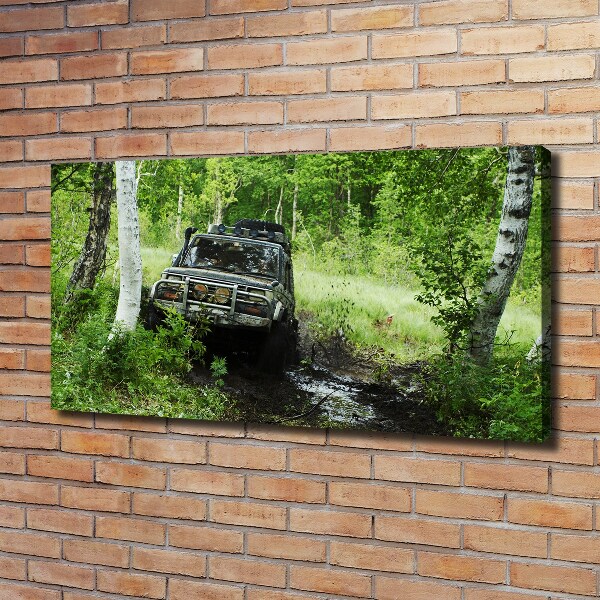 Canvas wall art Jeep in the forest