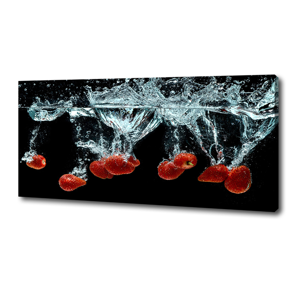 Canvas wall art Strawberries under water