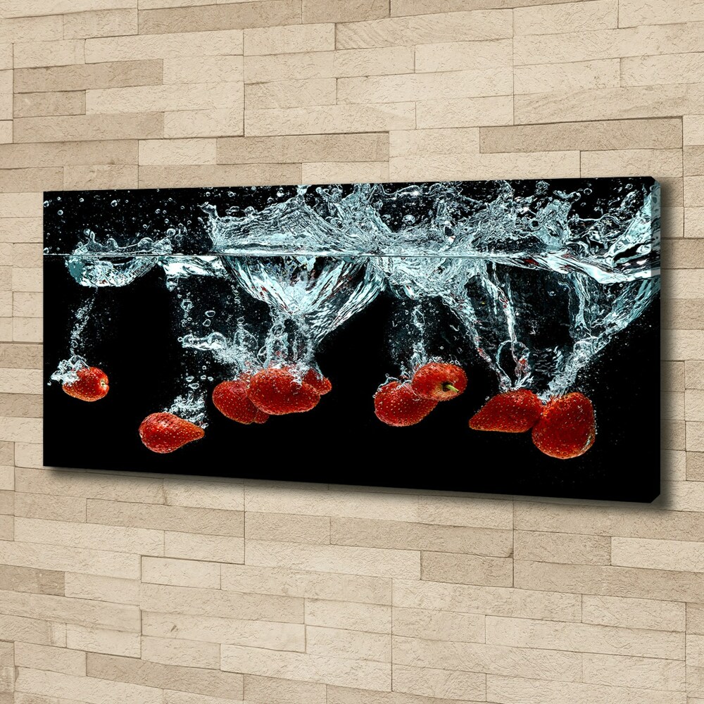 Canvas wall art Strawberries under water