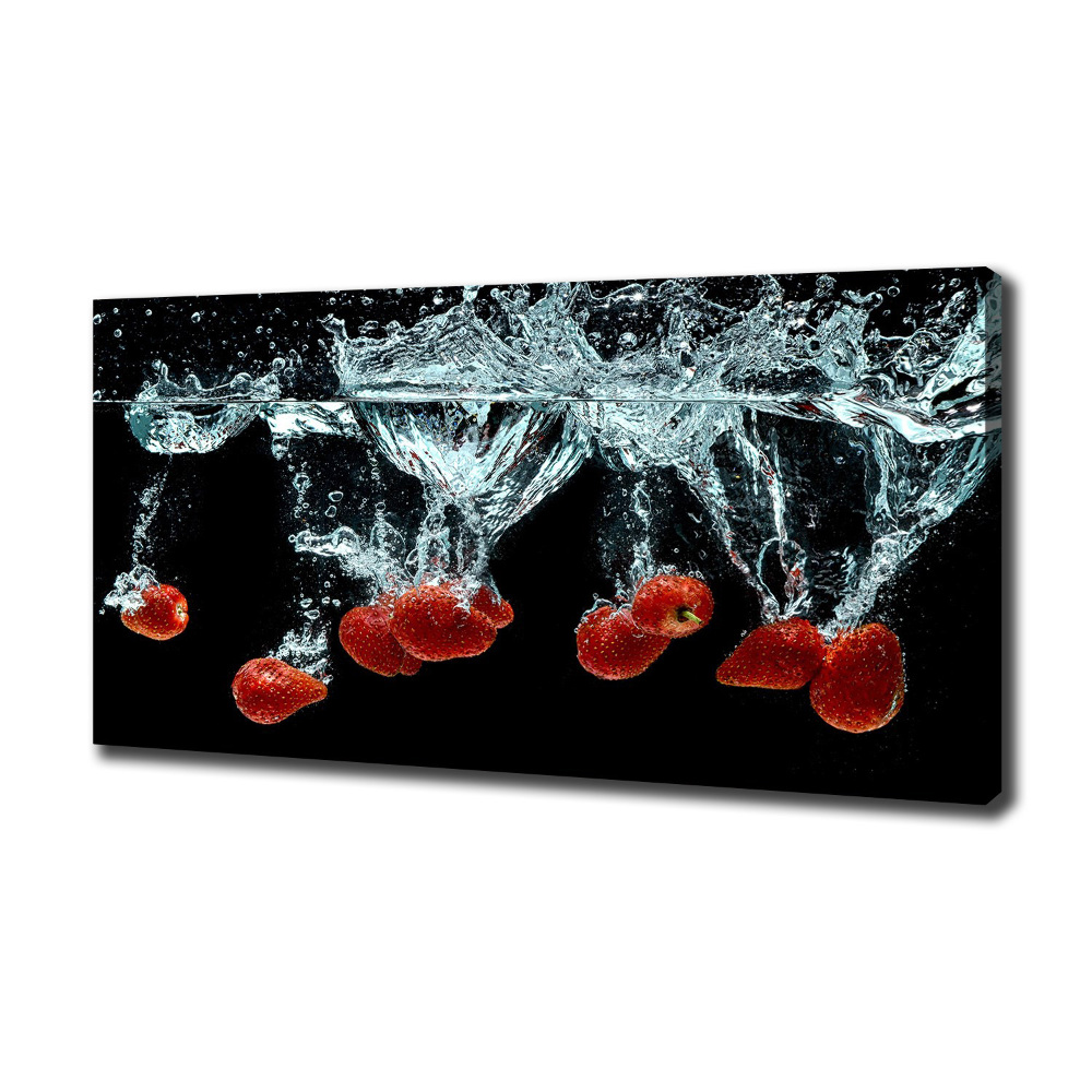 Canvas wall art Strawberries under water