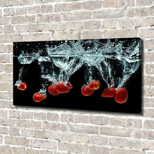 Canvas wall art Strawberries under water