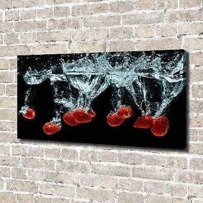 Canvas wall art Strawberries under water