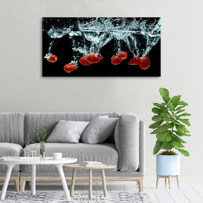 Canvas wall art Strawberries under water