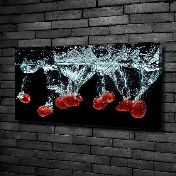 Canvas wall art Strawberries under water