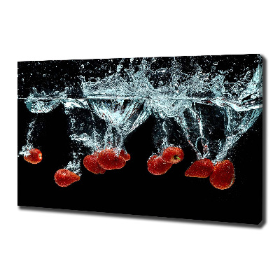 Canvas wall art Strawberries under water