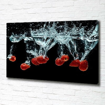 Canvas wall art Strawberries under water