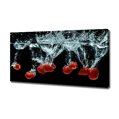 Canvas wall art Strawberries under water