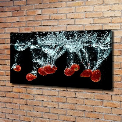 Canvas wall art Strawberries under water