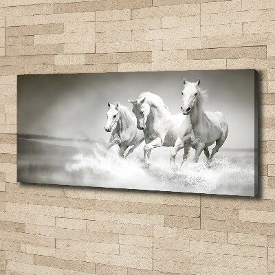 Large canvas wall art White horses