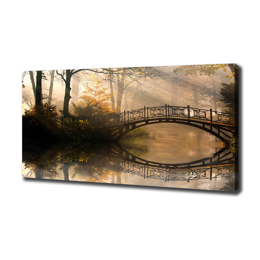 Canvas wall art Old bridge in autumn