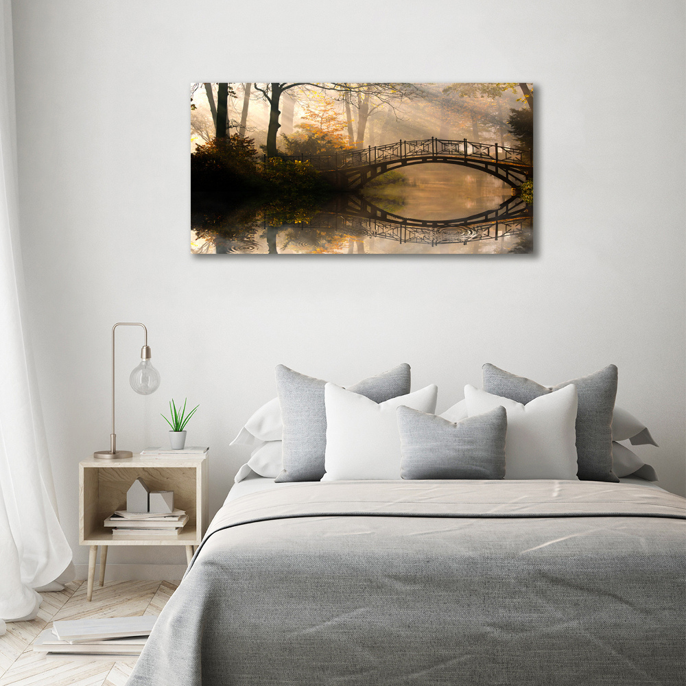 Canvas wall art Old bridge in autumn