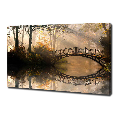 Canvas wall art Old bridge in autumn