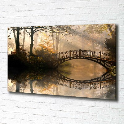 Canvas wall art Old bridge in autumn