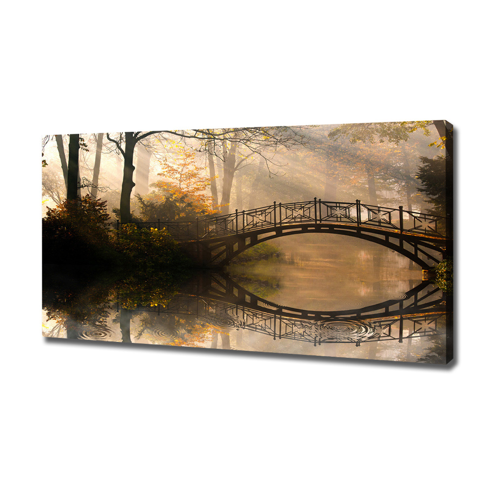 Canvas wall art Old bridge in autumn