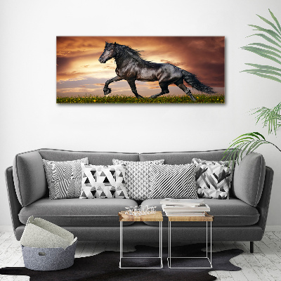 Wall art canvas large Trotting horse