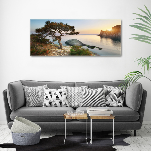 Canvas wall art Tree by the sea