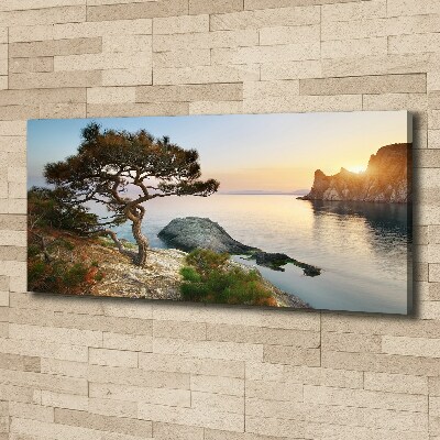 Canvas wall art Tree by the sea