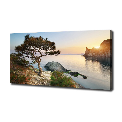 Canvas wall art Tree by the sea